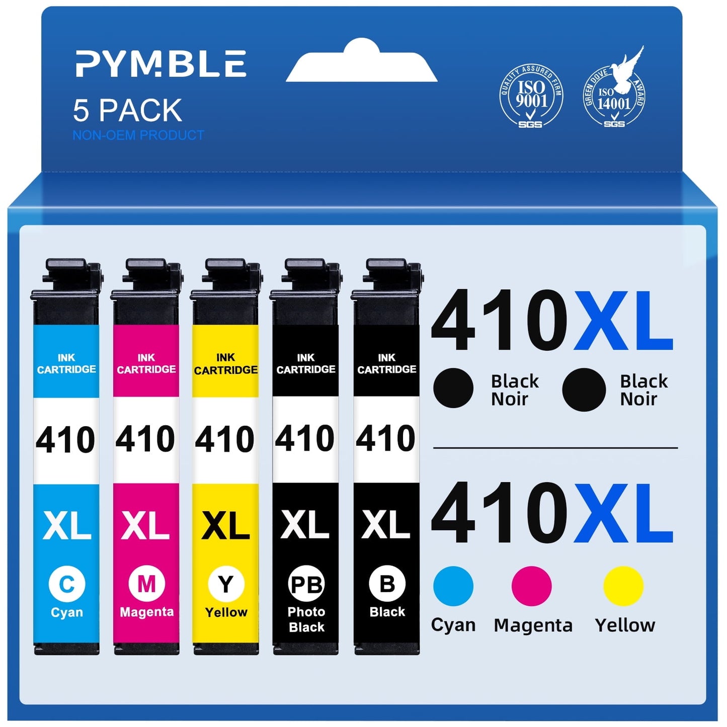 410XL Epson Ink Cartridges compatible for Epson 410XL for XP-7100 XP-830 Printer(5-Pack)