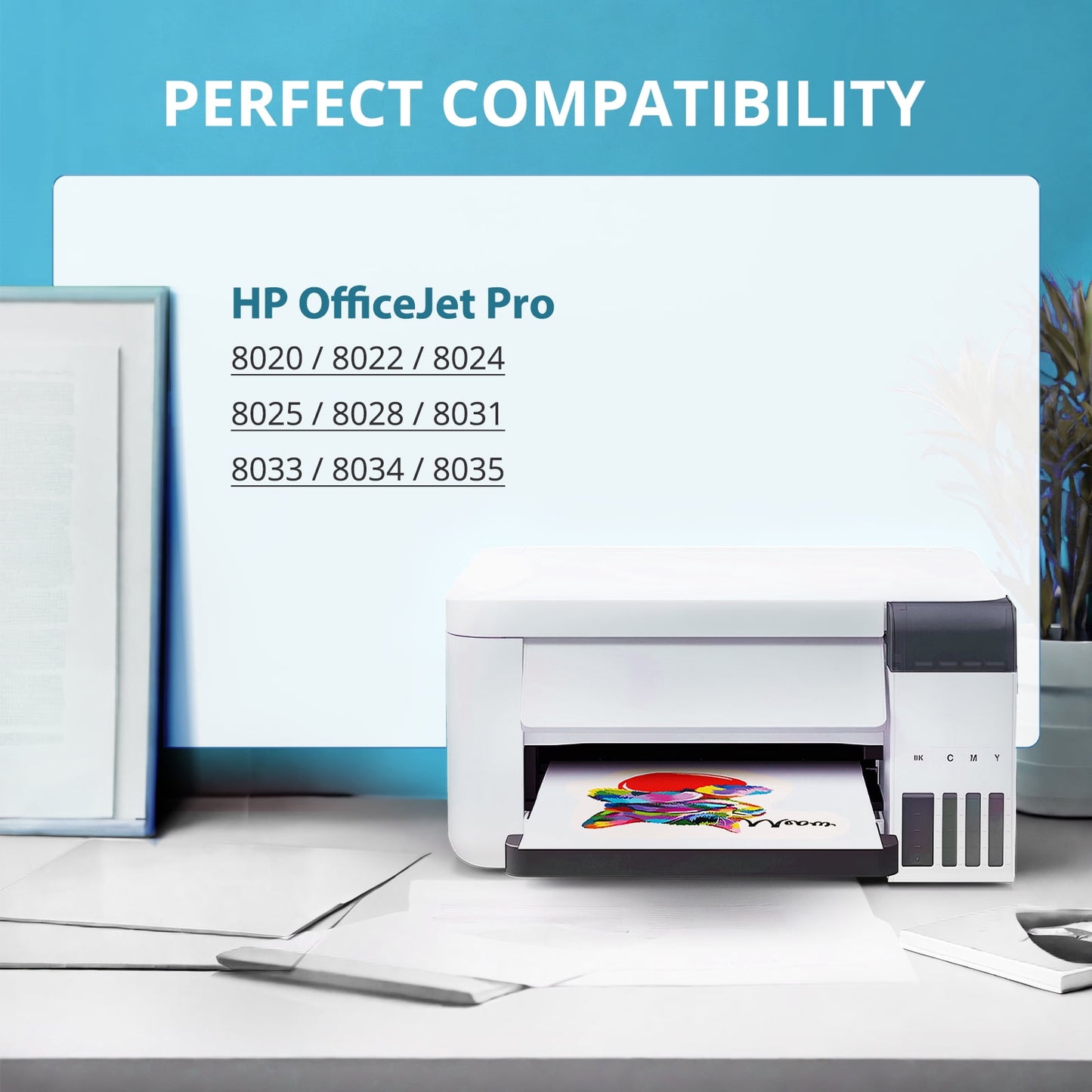 910 910XL Ink Cartridges compatible for HP 910XL Ink work with OfficeJet Pro 8020 8025 8028 8035 8030 8010 8015 8018 8022 (1 Black 1 Cyan 1 Yellow 1 Magenta 4 Pack)