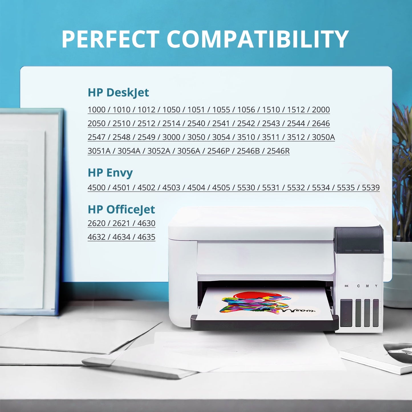 61XL Ink Cartridges Compatible for HP Ink 61 Combo Pack for HP 61XL Ink Cartridges for HP Envy 5530 4500 DeskJet 2540 2542 DeskJet 2540 1000 Printer (2-Pack)