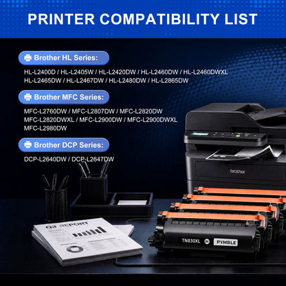 TN830XL Toner Cartridge Compatible for Brother 830XL toner Cartridge for Brother DCP-L2640DW HL-L2460DW L2405W Printer