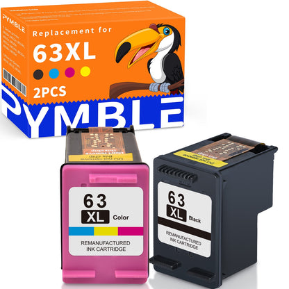 63XL Ink Cartridges Compatible for Printer Ink HP 63 63XL Ink Cartridges (2 Black)