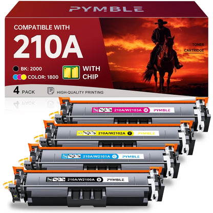 210A Toner: Compatible for HP 210A Toner Cartridges HP 210X Toner Work with HP MFP 4301fdw Toner Cartridges 4301 | Color Laser Pro 4201dw 4201dn 4301fdn Printer Ink, W2100A 4 Pack with CHIP