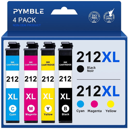 212XL Ink Cartridge for Epson 212 Ink Cartridges for Printer Ink Epson 212XL compatible for Epson Ink 212 (4PK)