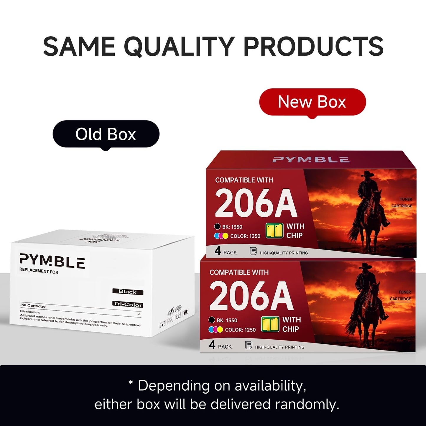 206A Toner Cartridges With Chip Compatible for HP 206A 206X 206 Color Laserjet Pro MFP M283fdw M283cdw M255dw M283 M255 Printer (Black Cyan Yellow Magenta)