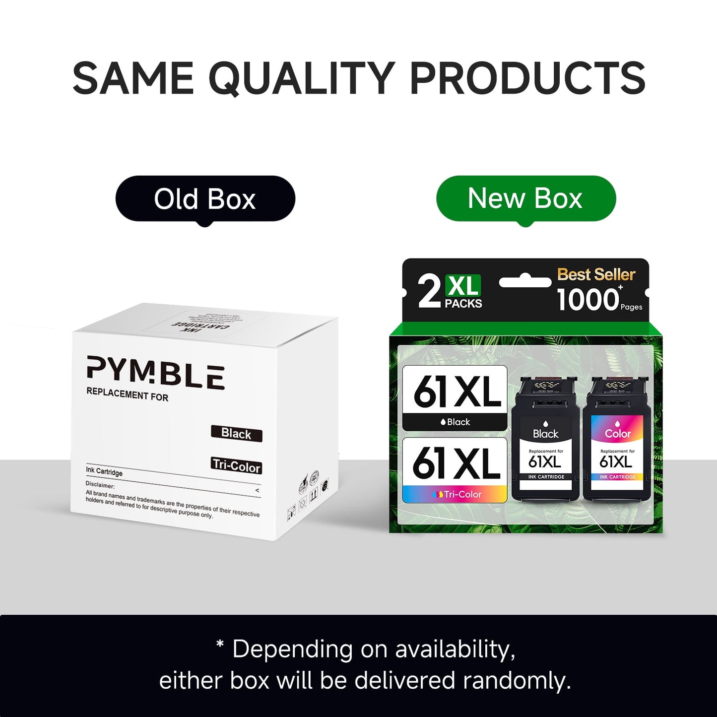 61XL Ink Cartridges Compatible for HP Ink 61 Combo Pack for HP 61XL Ink Cartridges for HP Envy 5530 4500 DeskJet 2540 2542  DeskJet 2540 1000 Printer (2-Pack)