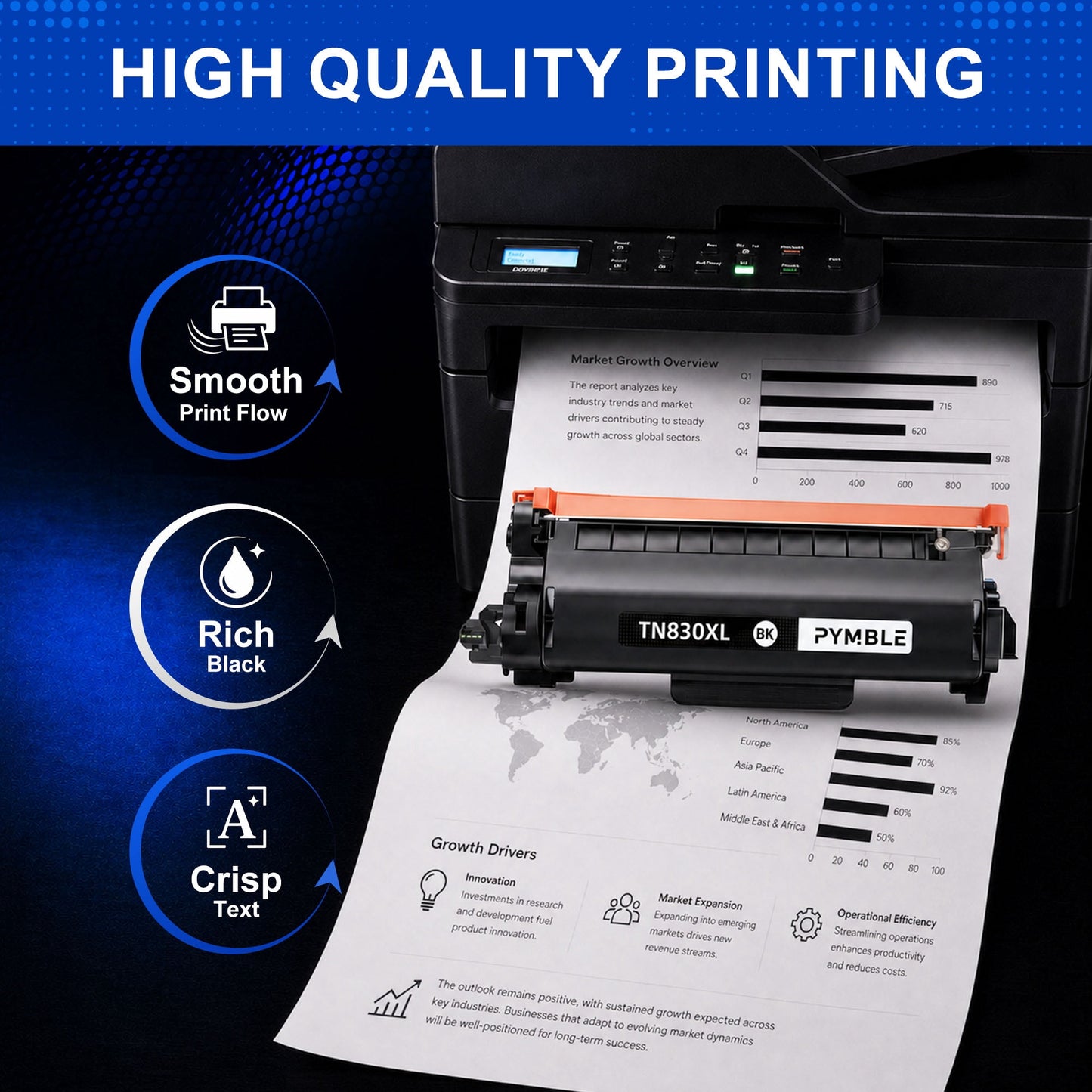 TN830XL Toner Cartridge Compatible for Brother 830XL toner Cartridge for Brother DCP-L2640DW HL-L2460DW L2405W Printer