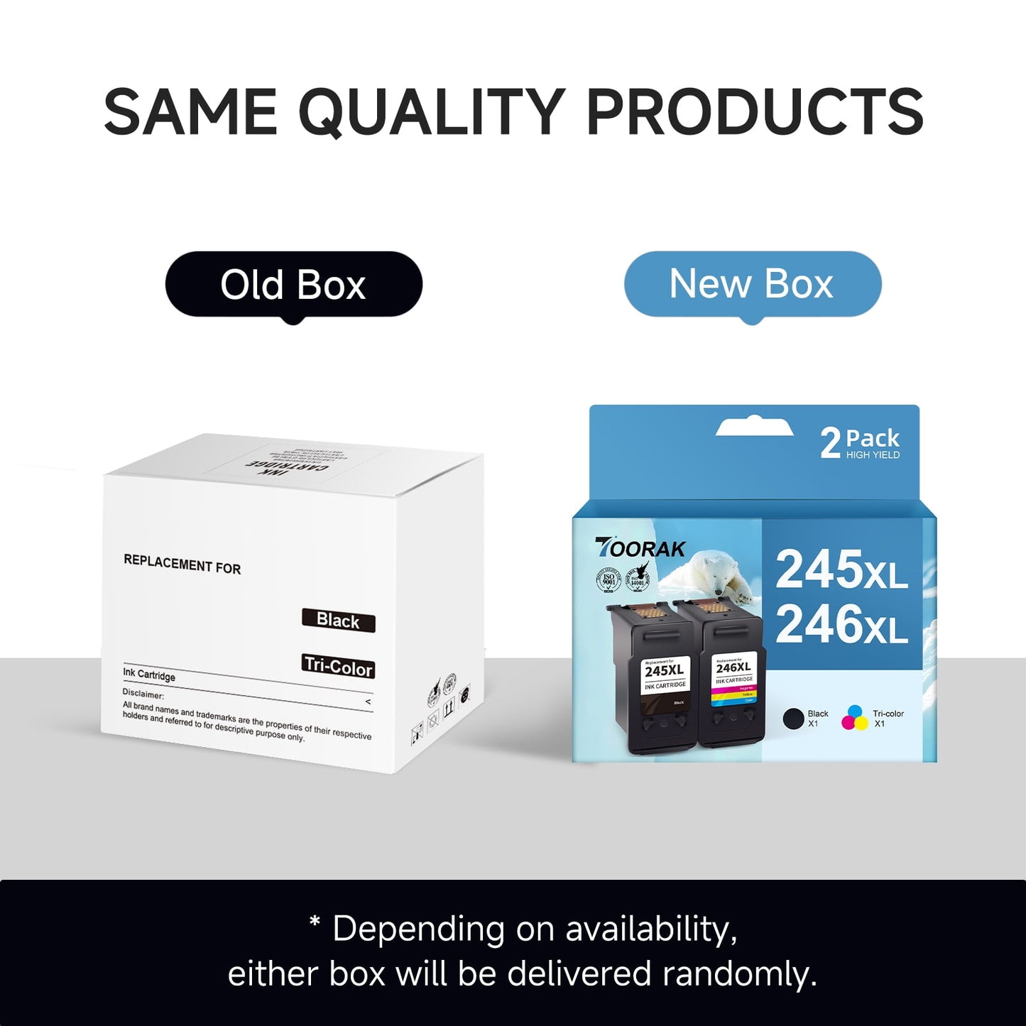 245XL Ink Cartridges for Canon Ink 245 and 246 for Canon PIXMA MG2522 TS3122 MX492 MX490 TR4500 TR4520 TS3322 Printer (2-Pack, Black, Tri-Color)
