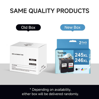 245XL Ink Cartridges for Canon Ink 245 and 246 for Canon PIXMA MG2522 TS3122 MX492 MX490 TR4500 TR4520 TS3322 Printer (2-Pack, Black, Tri-Color)