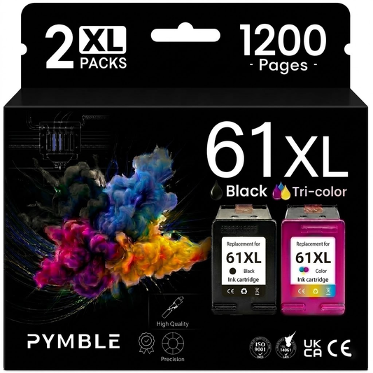 61XL Ink Cartridges Compatible for HP Ink 61 Combo Pack for HP 61XL Ink Cartridges for HP Envy 5530 4500 DeskJet 2540 2542  DeskJet 2540 1000 Printer (2-Pack)