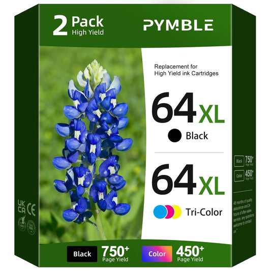 64XL Ink Cartridge Combo Pack Compatible for HP 64 ink cartridges for printer ink 64 for HP Envy Photo 7155 7855 6255 Tango Series Printer