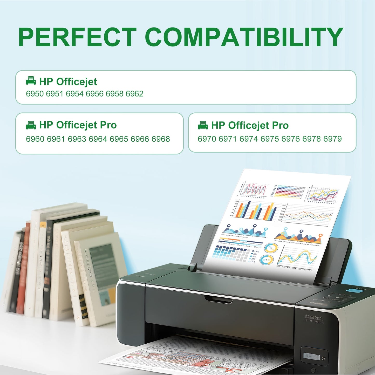 902XL Ink Compatible for 902 Ink Cartridges for Officejet Pro 6978 6962 Ink (5 Pack)