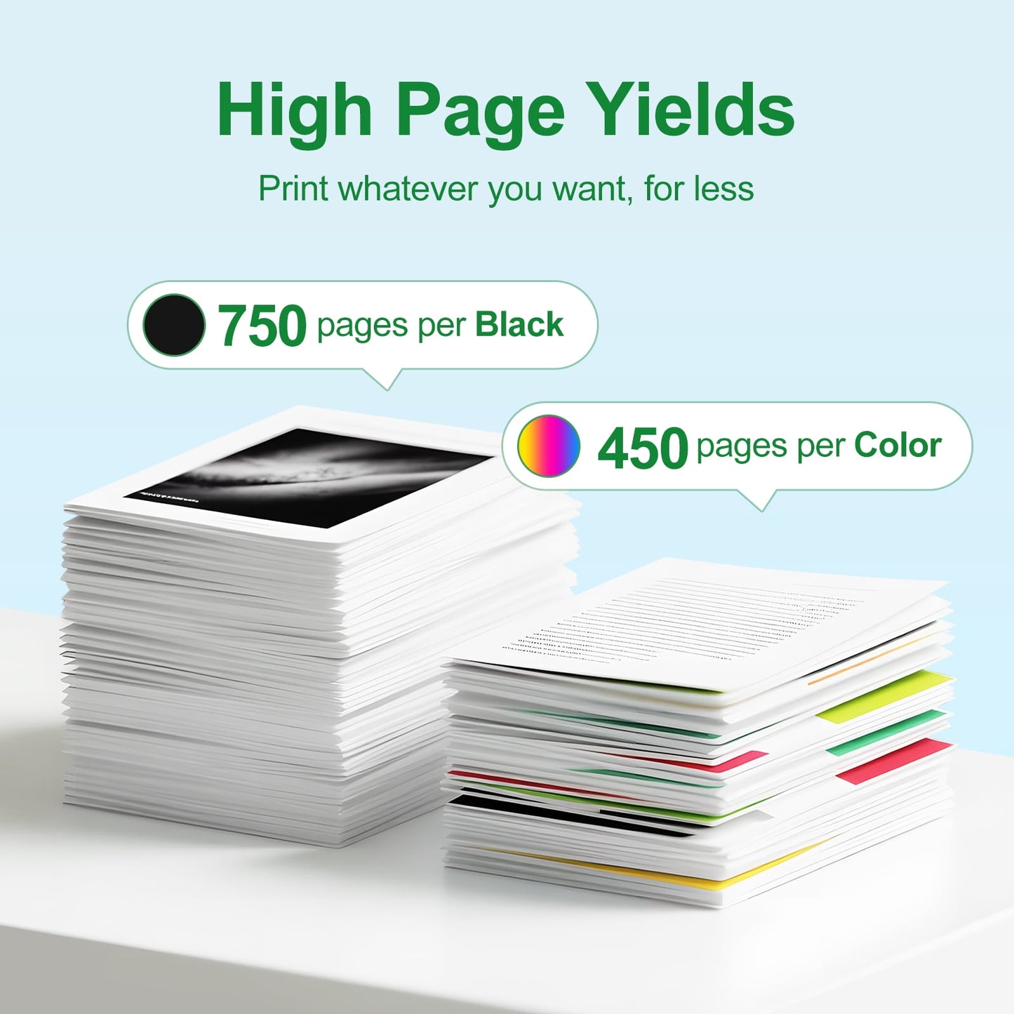 61XL Ink Cartridges Compatible for HP Ink 61 Combo Pack for HP 61XL Ink Cartridges for HP Envy 5530 4500 DeskJet 2540 2542  DeskJet 2540 1000 Printer (2-Pack)