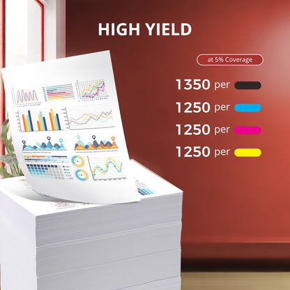 206A Toner Cartridges With Chip Compatible for HP 206A 206X 206 Color Laserjet Pro MFP M283fdw M283cdw M255dw M283 M255 Printer (Black Cyan Yellow Magenta)