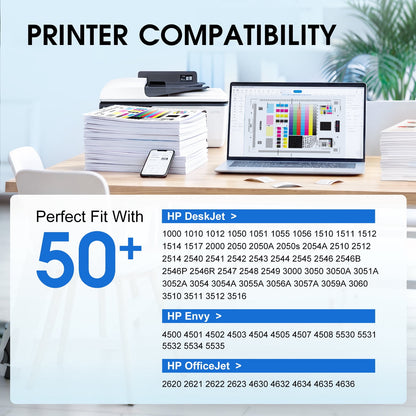 61XL Ink Cartridge Compatible for HP 61 Ink Cartridge Combo Pack for HP 61 Black Ink for Envy 4500 5530 4502 Printer