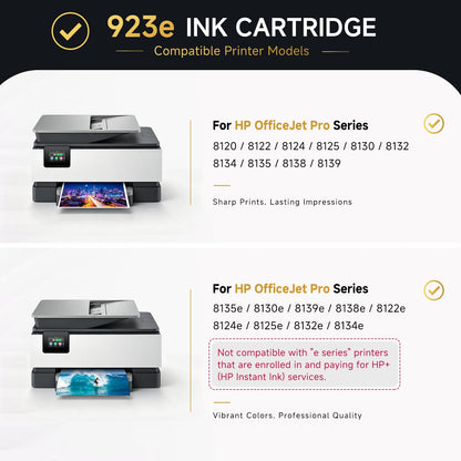 923 Ink Cartridges Compatible for HP 923 ink cartridge 4 pack for 923 ink cartride for HP printers OfficeJet Pro 8139e 8135e 8122e 8138e 8130e