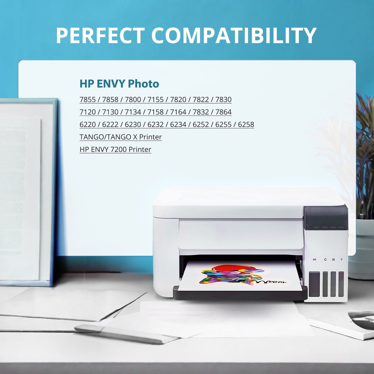 64 Ink Cartridge Compatible for HP 64 Ink Cartridges Combo Pack for Envy Photo 7855 7858 7120 7155 6252 (2-Pack, Black, Tri-Color)