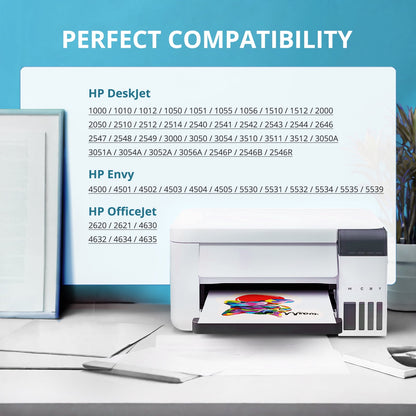 61XL Ink Cartridges Compatible for HP Ink 61 Combo Pack for HP 61XL Ink Cartridges for HP Envy 5530 4500 DeskJet 2540 2542  DeskJet 2540 1000 Printer (2-Pack)